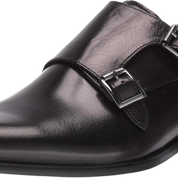 steve madden black mens dress shoes Steve Madden Aahron Black Leather Dress Loafer 15 / Medium (D)